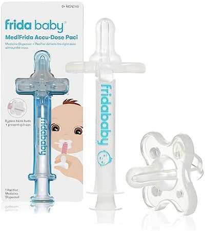 Frida Baby Medicine Pacifier, Medi Frida Baby Medicine Syringe & Accu-Dose Pacifier, Baby Medicine Dispenser for Mess & Fuss Free Use Open Limits