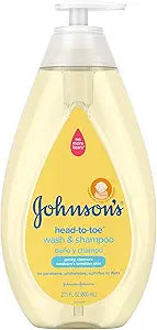 Johnson's Head-to-Toe Gentle Tear-Free Baby & Newborn Wash & Shampoo, Sulfate-, Paraben- Phthalate- & Dye-Free, Hypoallergenic Wash for Sensitive Skin & Hair, 27.1 fl. Oz Open Limits