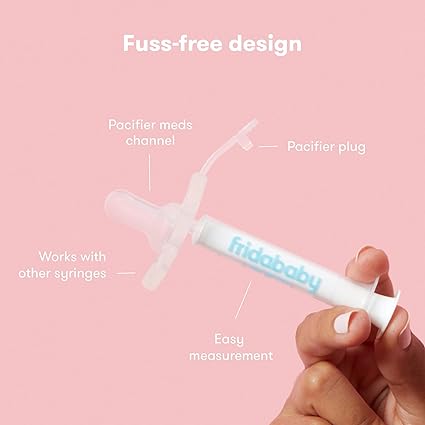 Frida Baby Medicine Pacifier, Medi Frida Baby Medicine Syringe & Accu-Dose Pacifier, Baby Medicine Dispenser for Mess & Fuss Free Use Open Limits