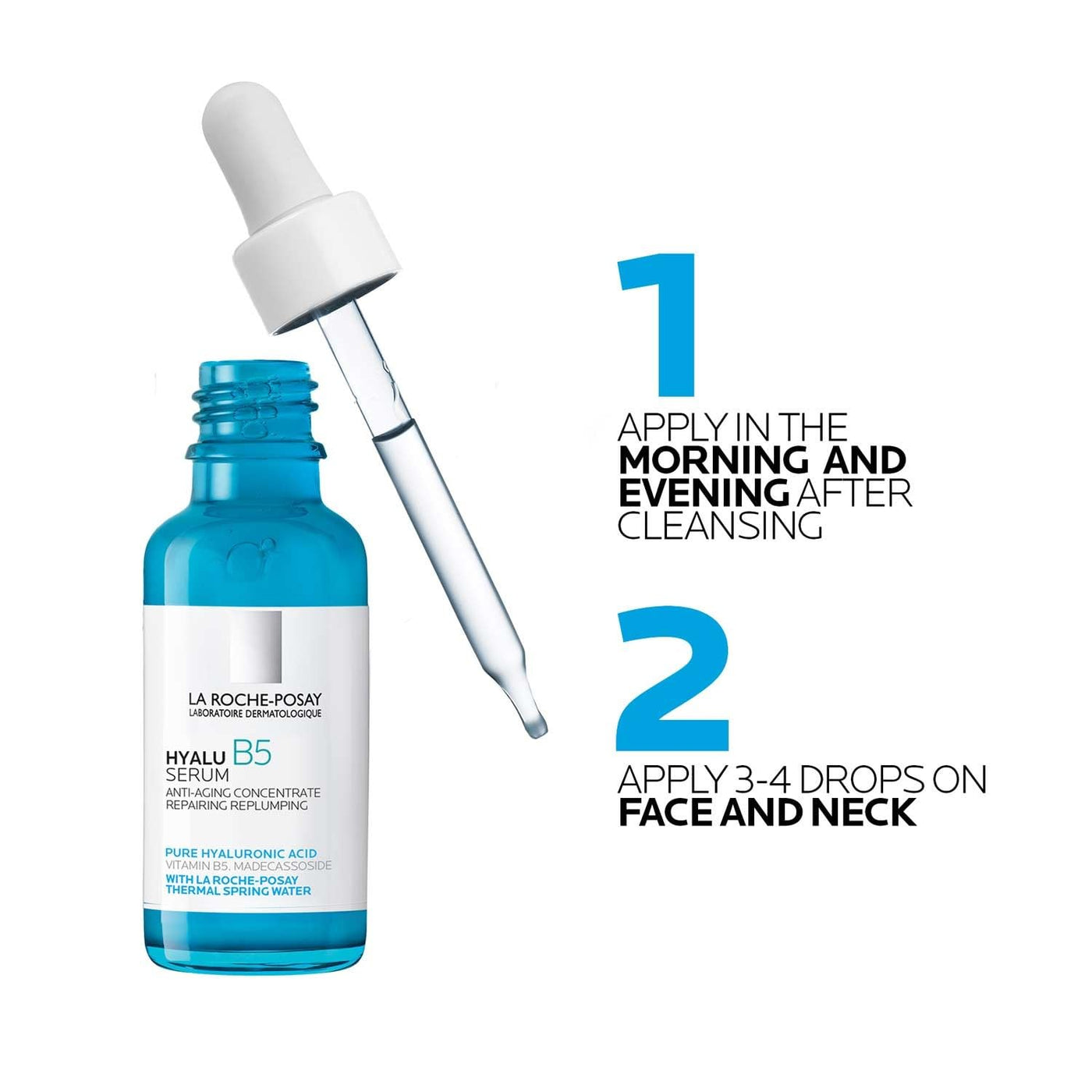 La Roche-Posay Hyalu B5 Pure Hyaluronic Acid Serum for Face, with Vitamin B5, Anti-Aging Serum for Fine Lines and Wrinkles, Hydrating Serum to Plump and Repair Dry Skin, Safe on Sensitive Skin Impression Wear