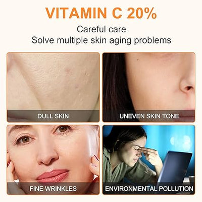 Premium 20% Vitamin C Serum For Face with Hyaluronic Acid, Retinol & Amino Acids