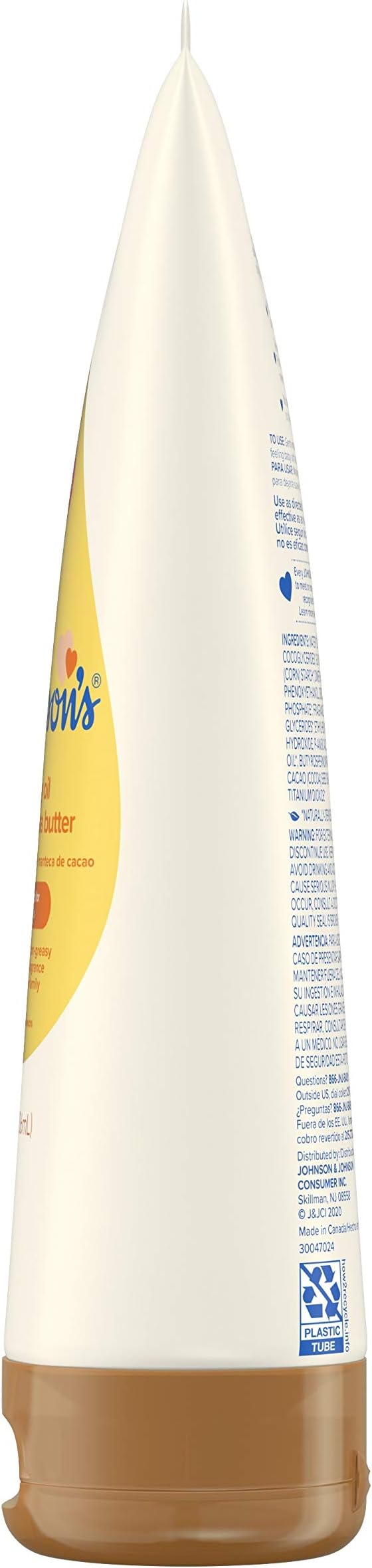 Johnson's Baby Creamy Oil for Baby with Shea & Cocoa Butter, Moisturizing Body Lotion with Gentle Fragrance, Hypoallergenic, Non-Greasy, Paraben-Free, Phthalate-Free and Dye-Free, 8 fl. oz Open Limits