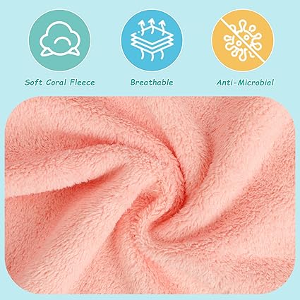 HOMEXCEL Baby Washcloths 24 Pack-Microfiber Coral Fleece Baby Bath Face Towel 7 x 9 Inch Extra Absorbent and Soft Burp Cloth and Wash Cloths for Newborn-Infants and Toddlers-Gentle On Sensitive Skin Open Limits