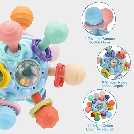 TOHIBEE Baby Montessori Sensory Toys for 0-6 6-12 Months, Food Grade Teething Toys for Babies 0 3 6 9 12 18 Months, Newborn Infant Learning Developmental Toys Gifts for 1 2 Year Old Boys Girls Open Limits