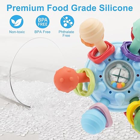 TOHIBEE Baby Montessori Sensory Toys for 0-6 6-12 Months, Food Grade Teething Toys for Babies 0 3 6 9 12 18 Months, Newborn Infant Learning Developmental Toys Gifts for 1 2 Year Old Boys Girls Open Limits