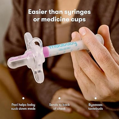 Frida Baby Medicine Pacifier, Medi Frida Baby Medicine Syringe & Accu-Dose Pacifier, Baby Medicine Dispenser for Mess & Fuss Free Use Open Limits