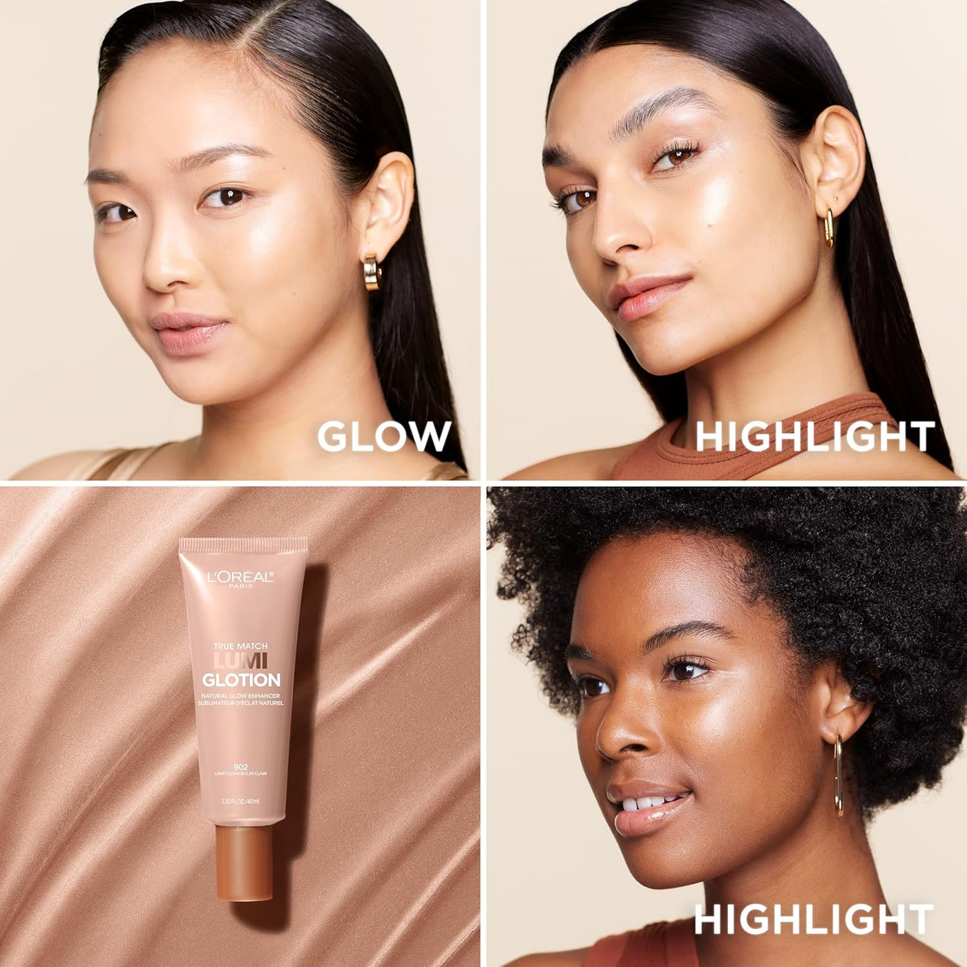 L'Oreal Paris Makeup True Match Lumi Glotion, Natural Glow Enhancer, Illuminator Highlighter, Bronzing Drops For a Sun-Kissed Glow, 902 Light Impression Wear